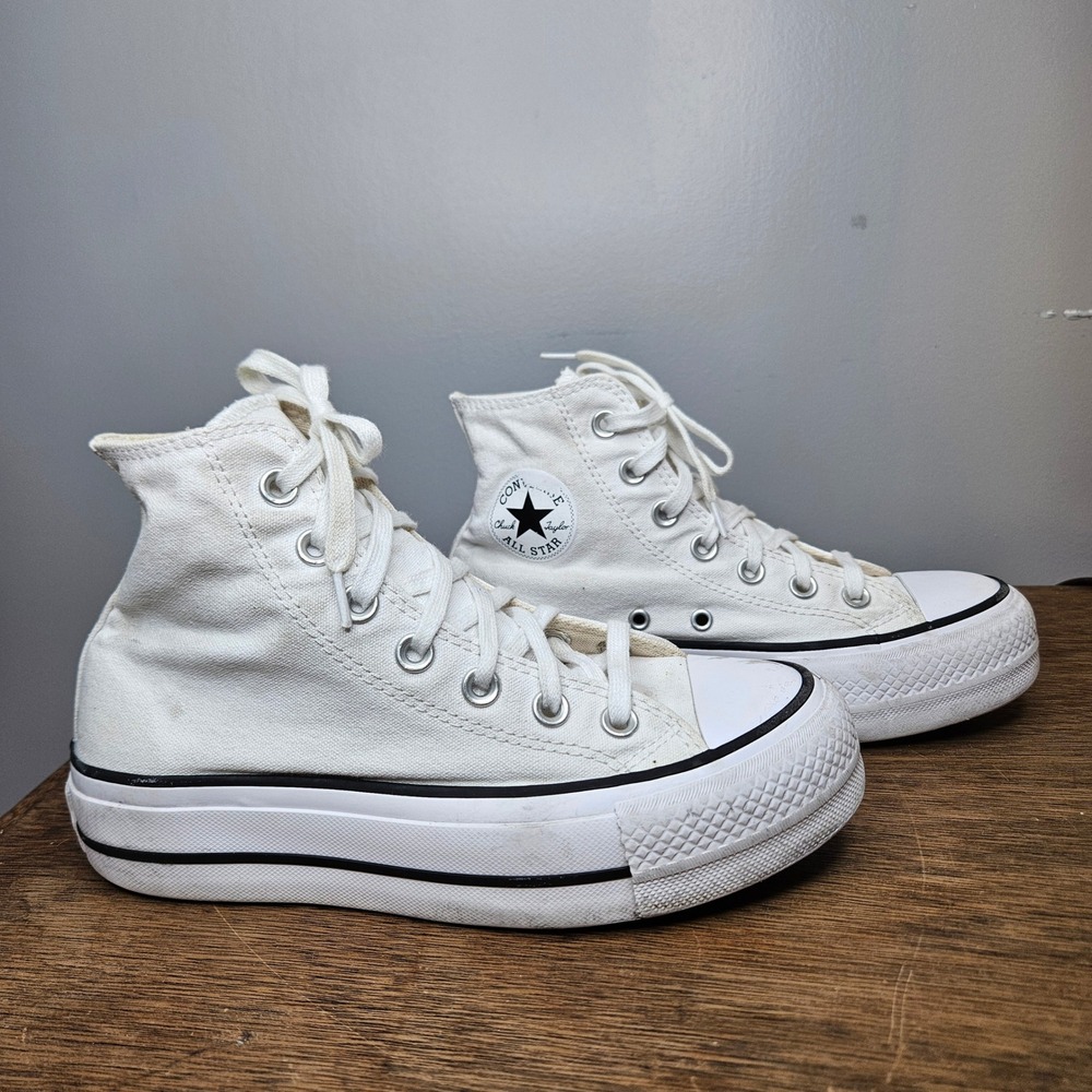 Converse Chuck Taylor All Star Lift Hi White Platform Sneaker 560846F Womens 5.5 - Picture 5 of 8